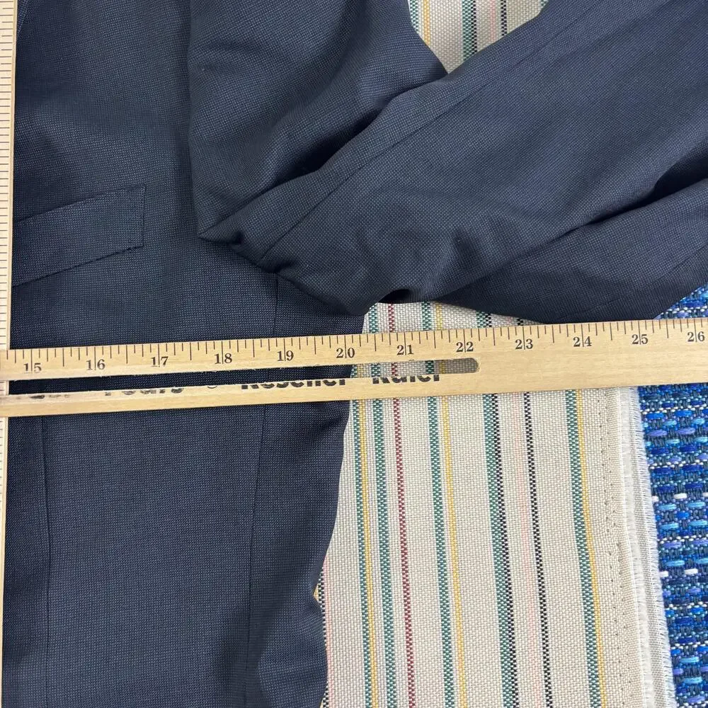 Ermenegildo Zegna Blazer Mens US 38L EU 48L Blue Wool Suit Jacket 2 Button Long